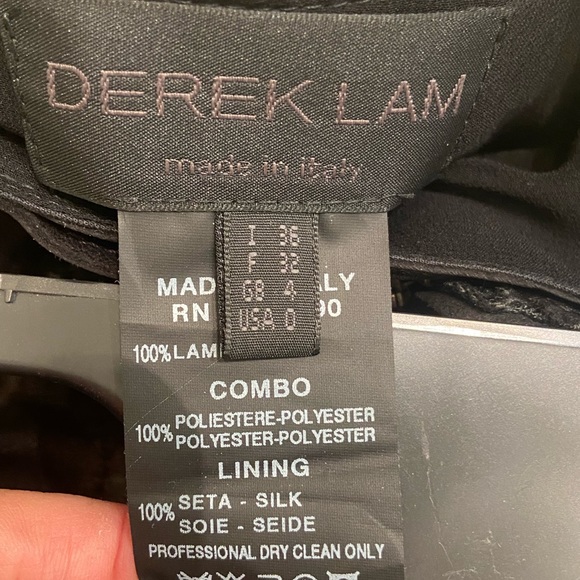 Derek Lam black leather and silk skirt, size US0 - Picture 3 of 3